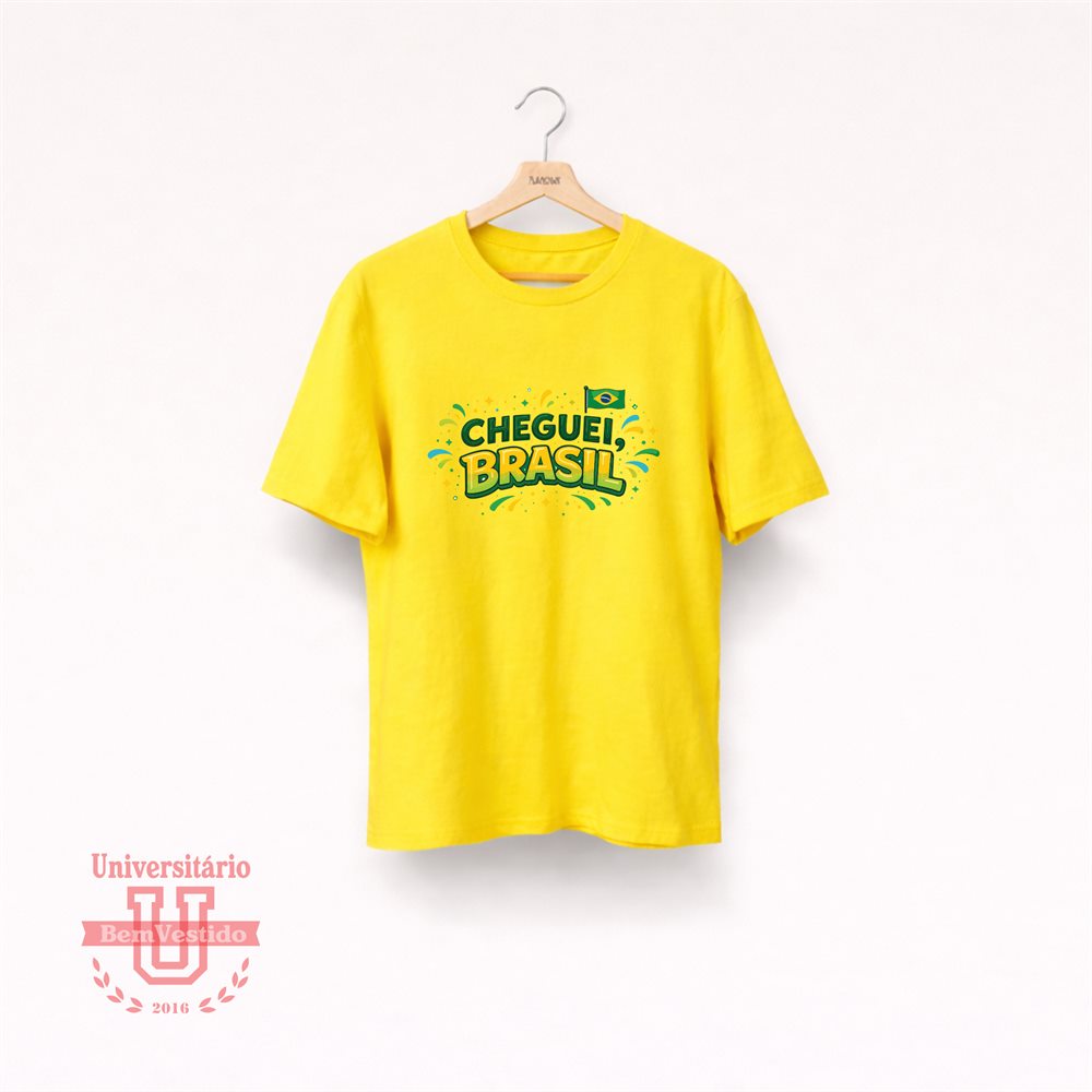 Camiseta Cheguei Brasil Amarela