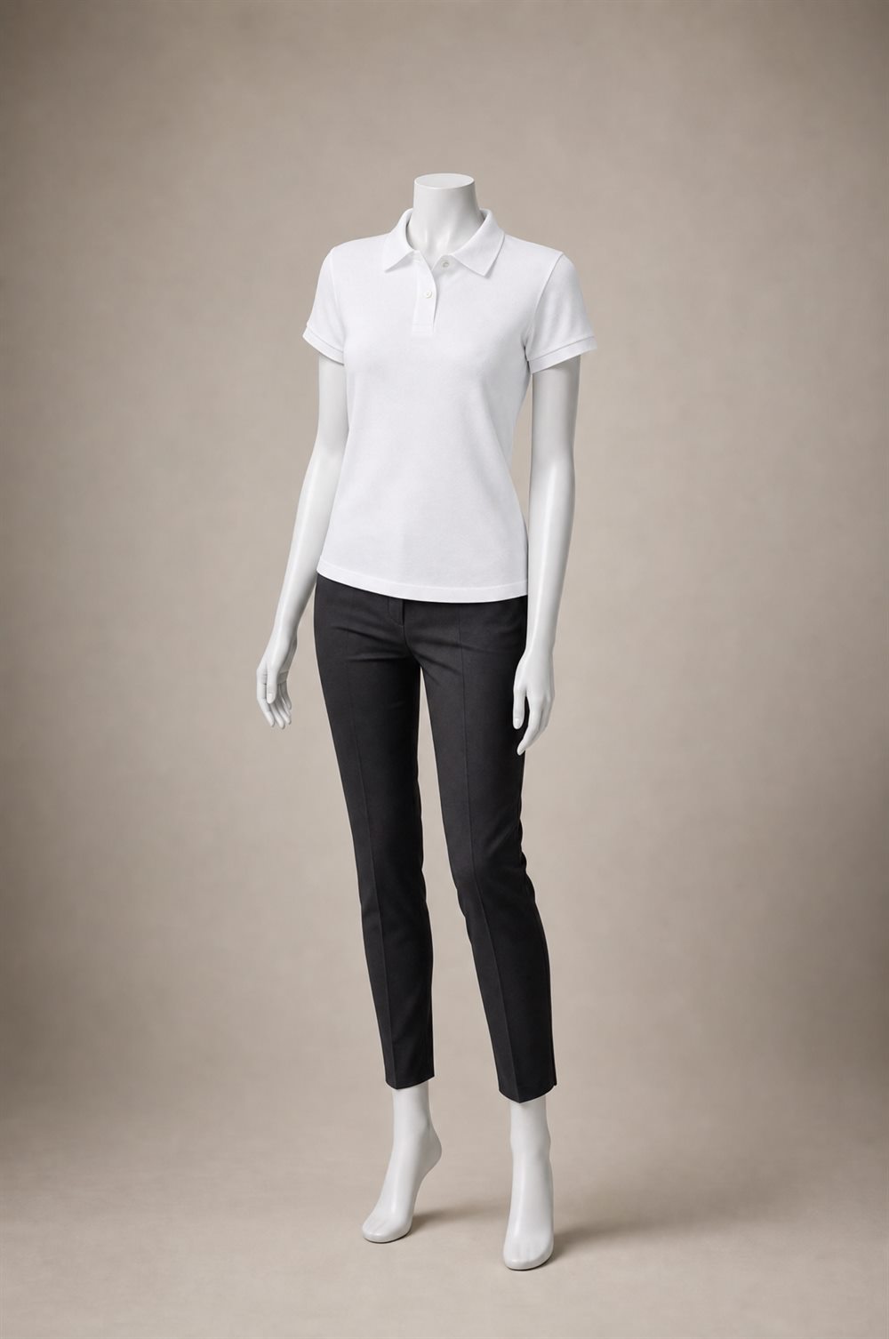 Polo Piquet Branca Feminina Babylook